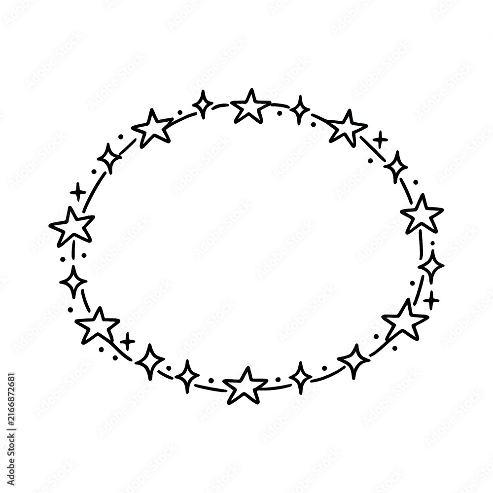 Obraz premium PNG Starry circular decorative frame