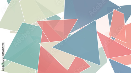 Konstfotografi Teal, coral, and pale blue polygon facets overlap with sharp outlines, delivering a confident, modern vibe suitable for tech branding, events, and posters