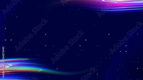 abstract blue dark colorful light streaks space, background animation.