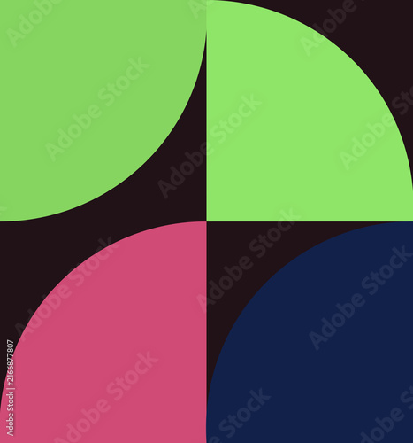 Colorful Abstract Geometric Shapes Composition With Green Pink Blue And Black transparent background