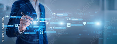 Foto Designer point of Work In Progress concept