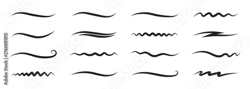 Vector Collection of Hand Drawn Black Underline