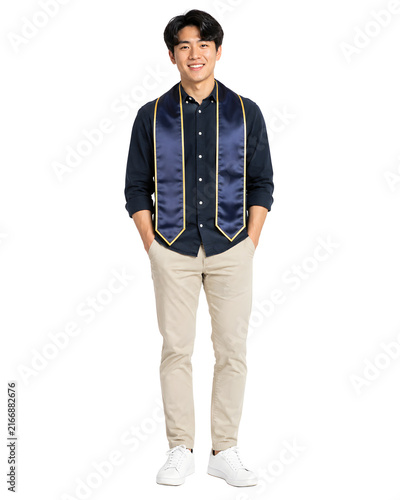 Isolated A Student Wearing A Graduation Sash isolated cutout on transparent background