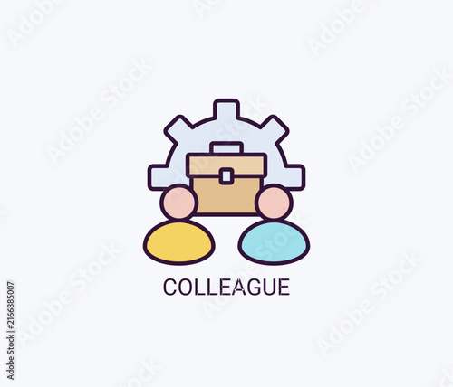 Colleague Icon Or Logo Isolated Vector Illustration
