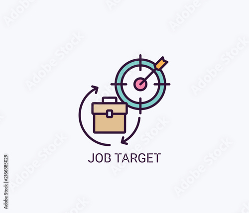 Job Target Icon Or Logo Isolated Vector Illustration