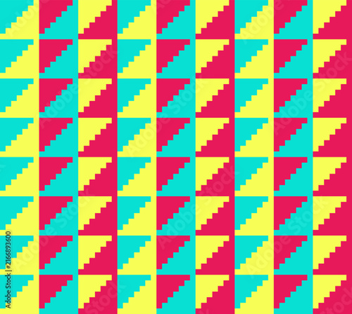 Pixel Triangle Stripe Geometric Seamless Pattern