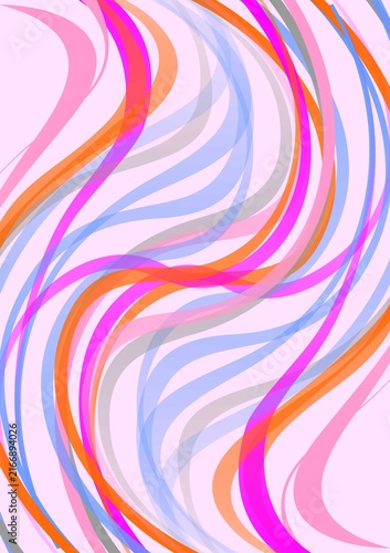 фотографія Abstract background featuring a playful swirl of interwoven pink and periwinkle pastel ribbons over a white backdrop