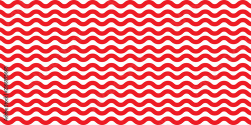 Latar belakang garis merah dan putih vertikal. Ilustrasi pola yang mulus dan berulang modern.