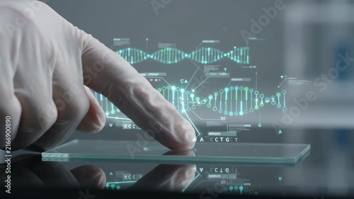 Finger DNA Digital Interface Personalized Medicine AI Technology Genomic Analysis for Precise Healthcare Research Future Care