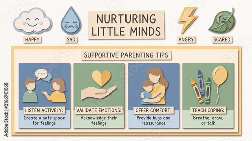 Supportive Parenting Tips Infographic for Child Emotional Intelligence and Mental Health