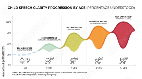 Child Speech Clarity Progression by Age Infographic Chart for Language Development