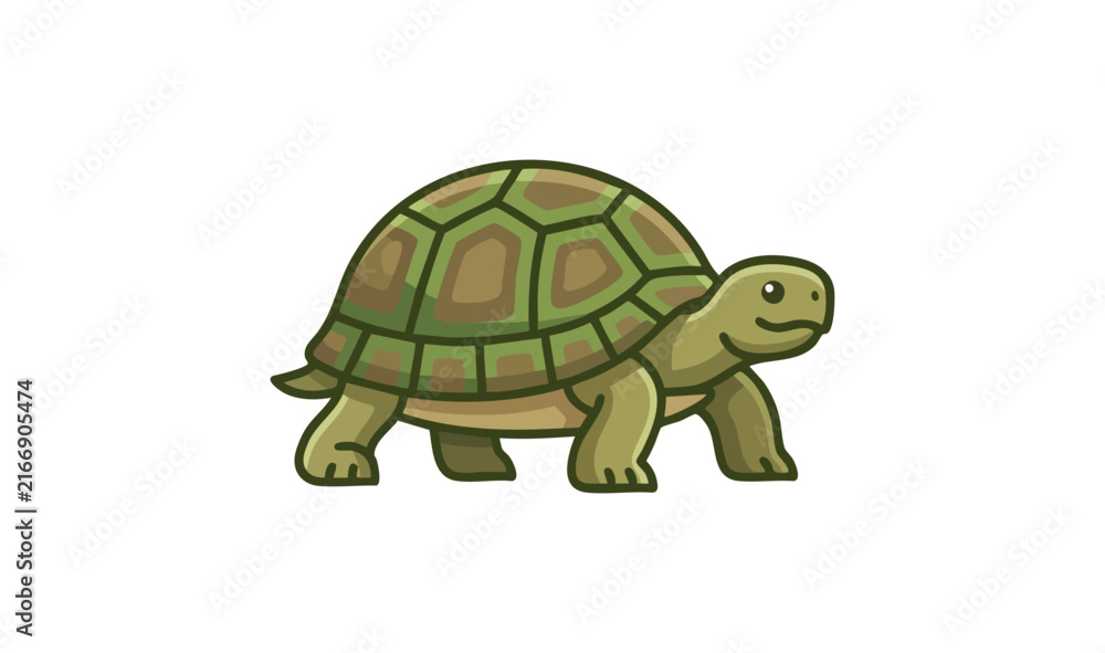 Obraz premium Cartoon reptile creature walking slow motion wildlife illustration