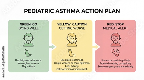 Pediatric Asthma Action Plan Infographic for Child Healthcare Management
