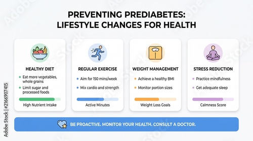 Educational Infographic for Preventing Prediabetes and Improving Health through Lifestyle Changes