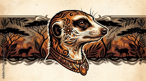 Stylish Meerkat Vector Illustration Design