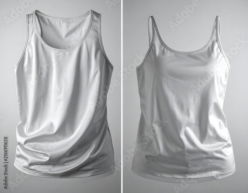 White sleeveless tank top front and back view