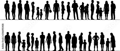 50 People silhouettes in elevation side view | Architecture people | silhouettes of people | 2D people | Section Elevation View | Architectural drawing people | characters isoated white background bla
