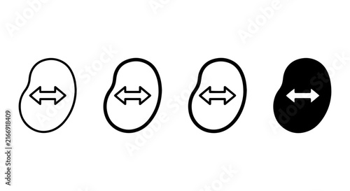 Konstfotografi Expand Arrows Icons, Bidirectional Movement Symbols, Resize and Scale Vector Gra