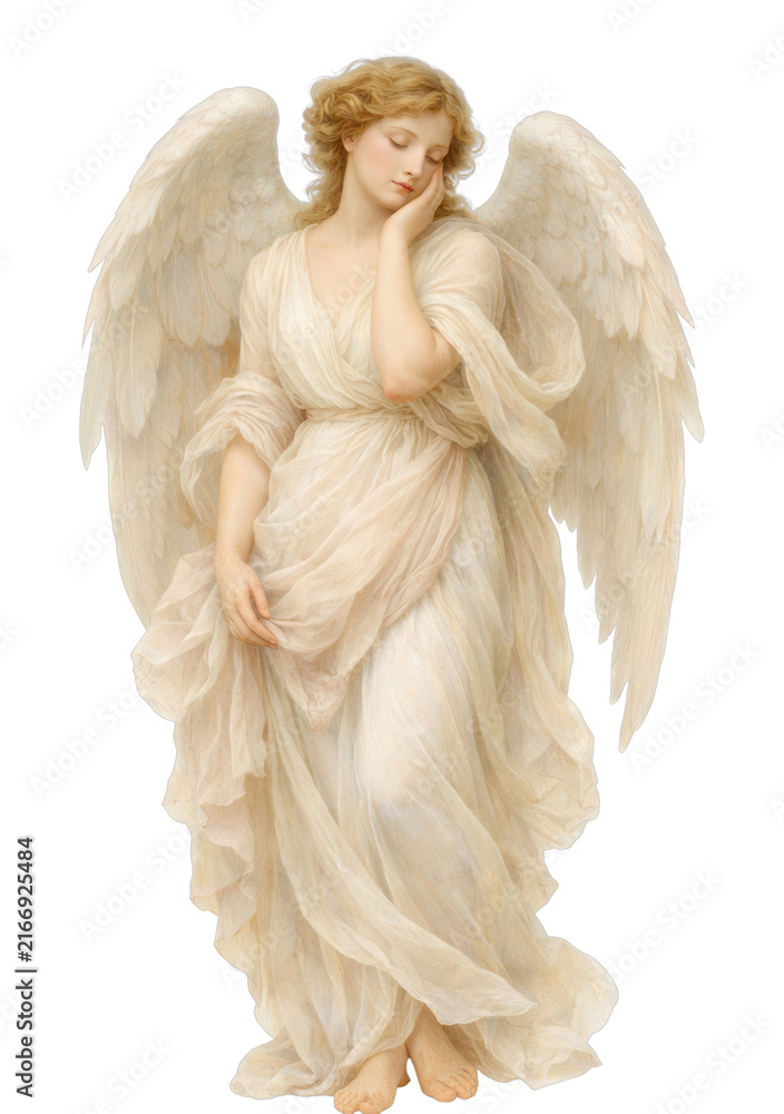 Naklejka premium PNG Elegant angelic figure illustration.
