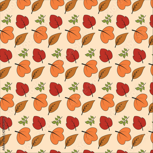 Warm autumn leaves seamless pattern design for fall fabric and wallpaper.