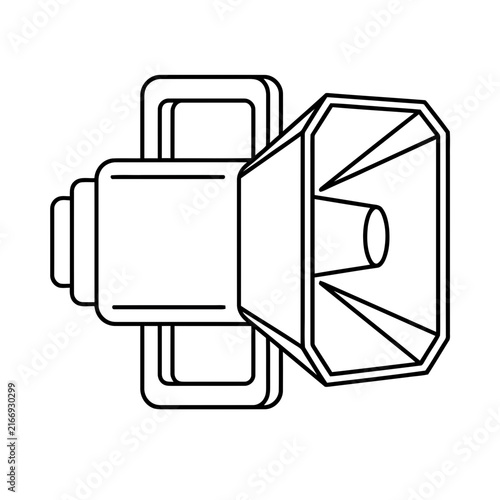 Line art illustration of a megaphone