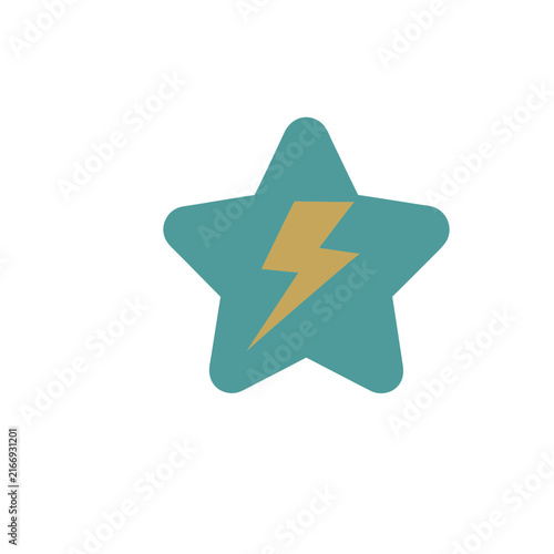 Star with lightning bolt
