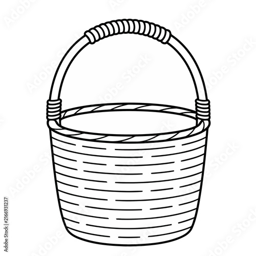 Wicker basket with handle