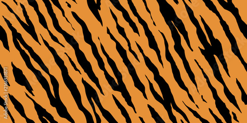 Seamless pattern with tiger stripes. Animal print.