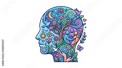 Mindfulness and Personal Growth Vector Illustration