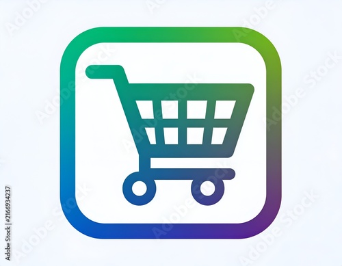 Shopping cart icon in gradient rounded square frame