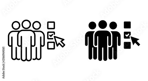 Team Selection Icons, Group Choice Vector Graphics, Human Resources Decision Making