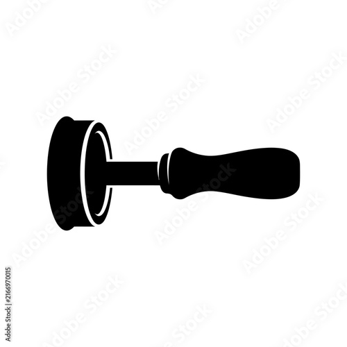 Принти на полотні Minimalist coffee tamper vector icon, professional barista espresso press tool,