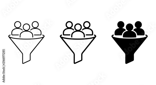 Cuadro en lienzo Sales Funnel Icons, Lead Generation Icons, Customer Acquisition Icons, Marketing