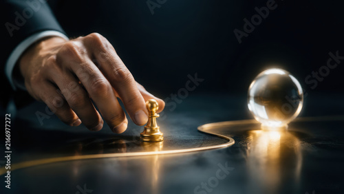 Strategic business success metrics guide decisive leadership toward future opportunity through careful planning and calculated progress