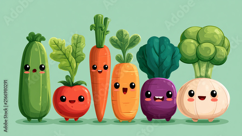 Cute Cartoon Vegetable Set