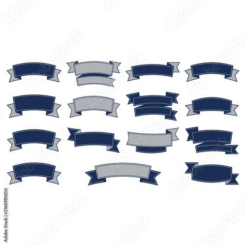 Elegant Ribbon Banners in Various Colors.