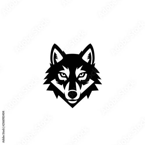 Isolated Wolf Head Silhouette Graphic