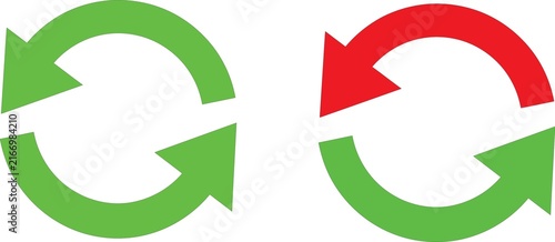 Canvastavla Green and red circular arrow icons for reload and refresh actions