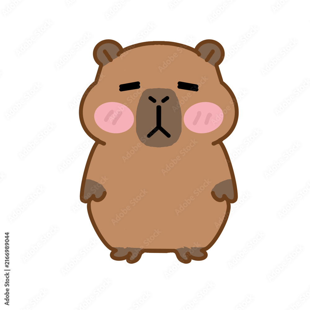 Obraz premium Cute capybara character cartoon icon design graphic element