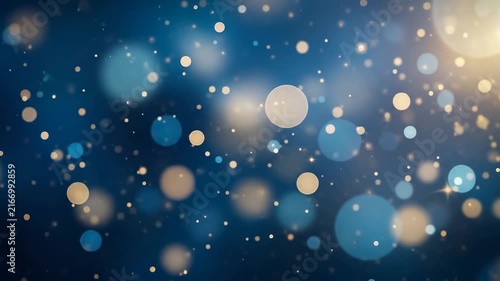 Abstract Bokeh Lights Background with Floating Particles and Glow.