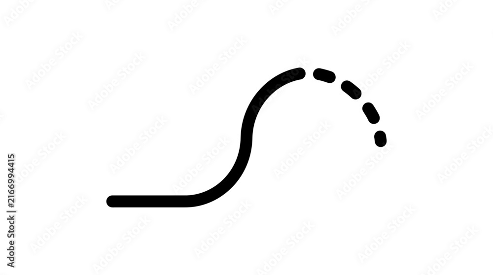 Fototapeta premium Abstract curved line with dotted path trail