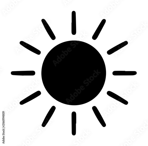 Minimalist sun silhouette vector graphic element