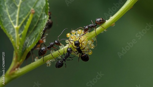 Ants Protecting Aphids for Honeydew Exchange in Natural Plant Ecosystem