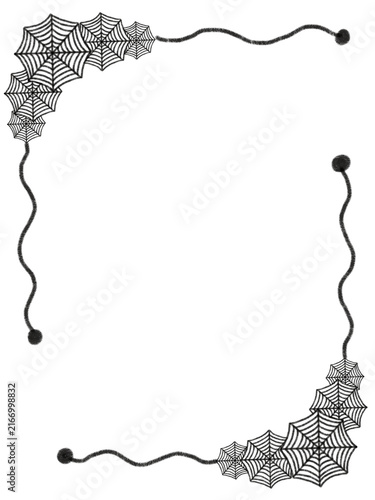 Obraz na płótnie Black Spider Wed Border, Halloween  Spooky Frame,lsolated Clipart Transparent Ba