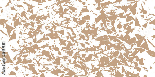 Картината върху платно Abstract fragmentation pattern with beige shards on white background suggesting