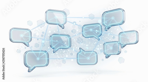 Multiple Speech Bubbles for Communication and Conversation Illustration