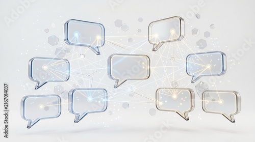 Multiple speech bubbles for communication and dialogue in digital design