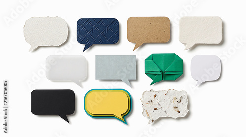 Collection of colorful speech bubbles for communication and dialogue
