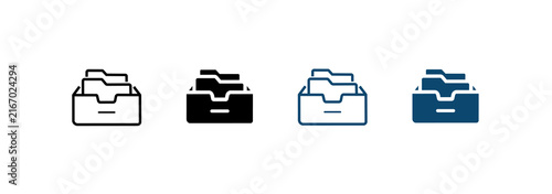 Konstfotografi File storage icon set featuring folders and documents
