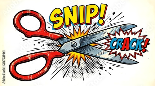 Scissors action sound effect graphic